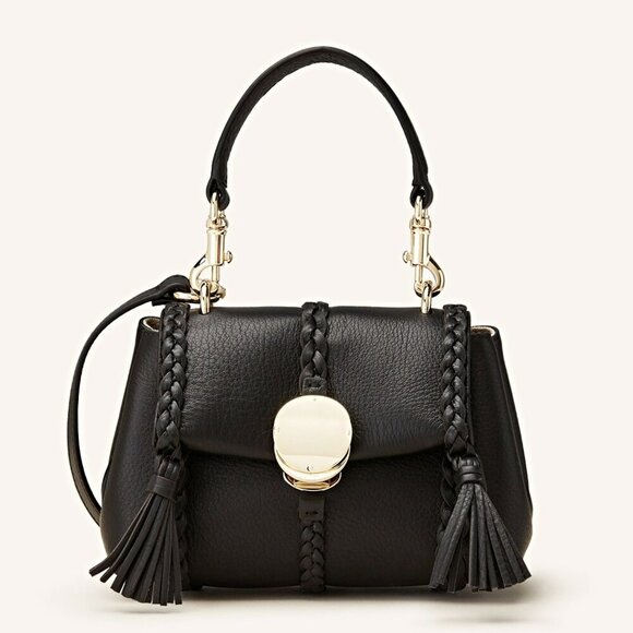 Chloe Penelope Women's Braid Detail Mini Shoulder Bag in Black (MSRP $2,090) - Picture 1 of 11